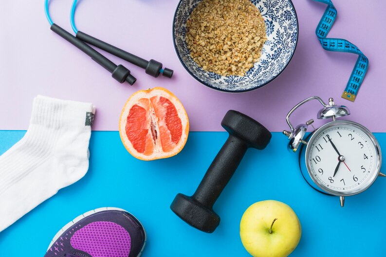 [fpdl.in]_skipping-rope-measuring-tape-sock-dumbbell-shoes-apple-halved-orange-fruit-alarm-clock-on-dual-backdrop_23-2147924587_medium.jpg